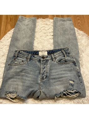 ONE Teaspoon Trashed Saints Boyfriend Jeans in Blue